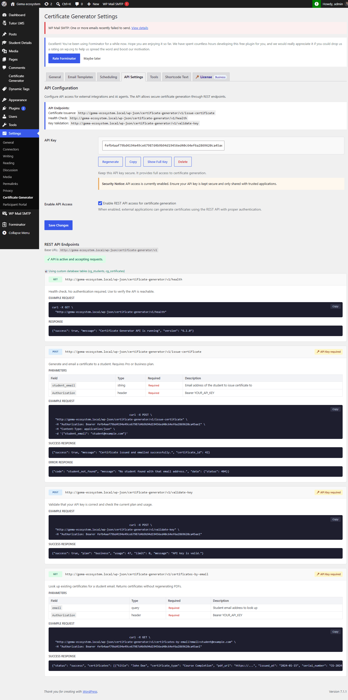 REST API for custom integrations (Pro)
